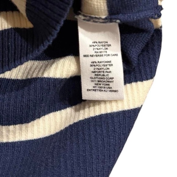 For The Republic Navy Cream Striped Sweater Small Nautical - Picture 4 of 6
